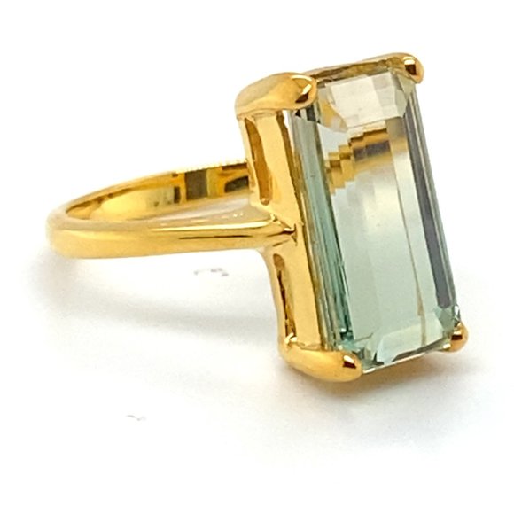 Bi Color Tourmaline 6.90ct Solid 14K Yellow Gold Ring - Picture 4 of 7